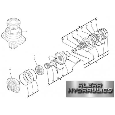 Гидравлический мотор VOE 11808378 VOE11808378 Swing motor Volvo EC35C