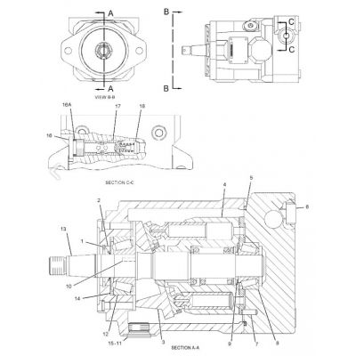 Гидравлический мотор CAT 425-1596 MOTOR GP-PISTON -HYDRAULIC FAN